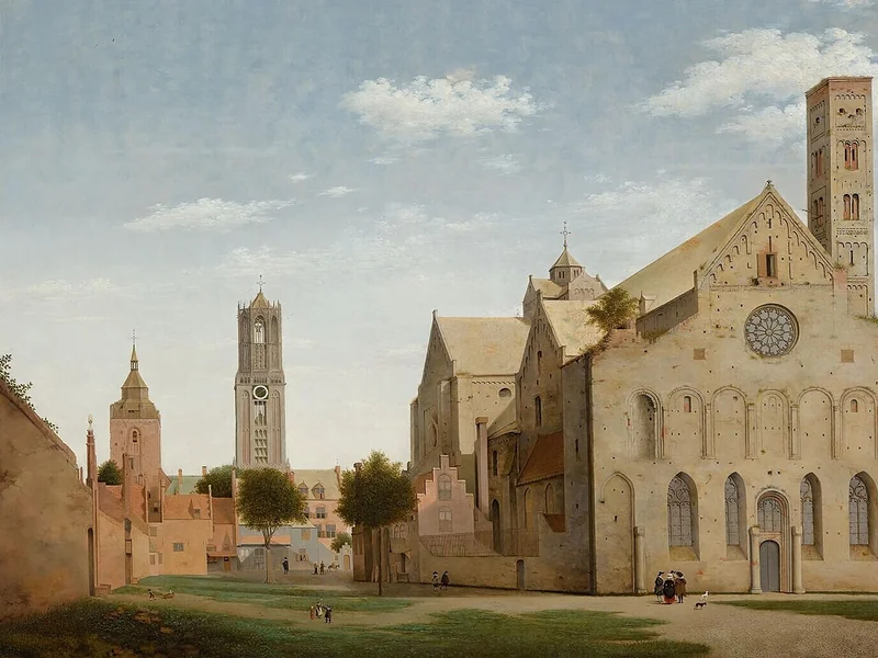 1597-Pieter Jansz Saenredam - Saenredam Piazza Santa Maria e Chiesa di Santa Maria a Utrecht 1663 - Museo Boijmans Van Beuningen